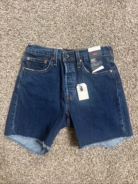 Levi's Dark Indigo Cutoff Denim Shorts